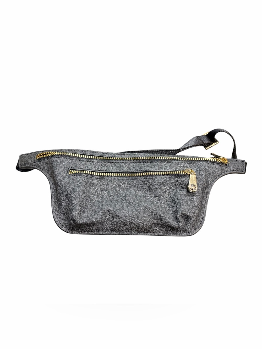 Michael Stars Black & Gold Logo Print Belt Bag